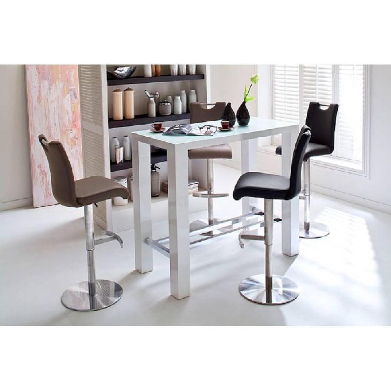 TABLE DE BAR DESIGN JANIS 120 X 60 CM FINITION LAQUE BLANCHE BRILLANTE_1