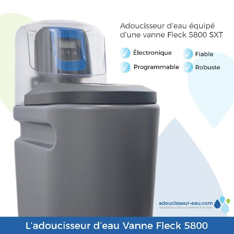 Adoucisseur d'eau 30l fleck 5800 sxt monobloc volumétrique + kit installation fabrication française_1