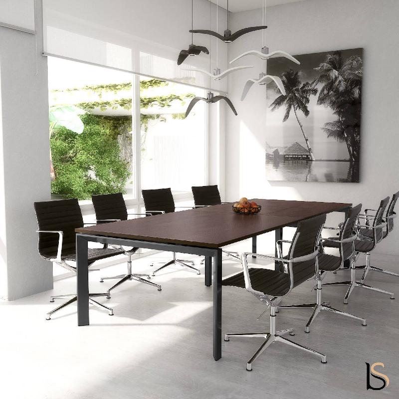 Table de réunion rectangulaire Star - Mobel Linea - Non, Anthracite, Wenge_1