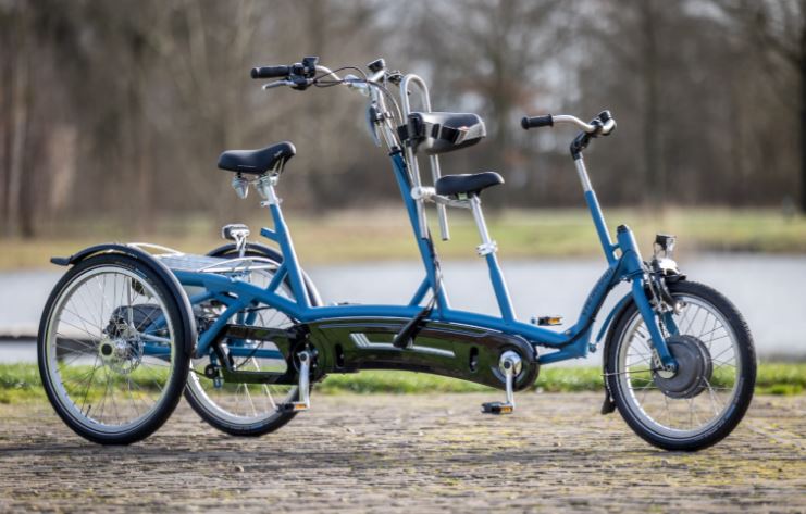 Tricycle kivo plus tandem familial avec cadre abaissé et roue libre_1