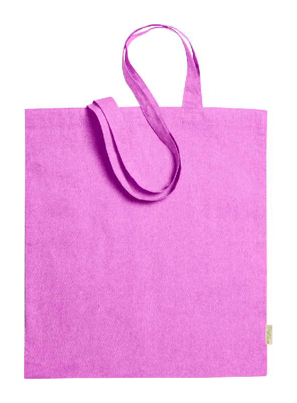 Tote bag en coton recyclé - anses longues - 100% coton recyclé - 120 g/m² - couleur rose_1