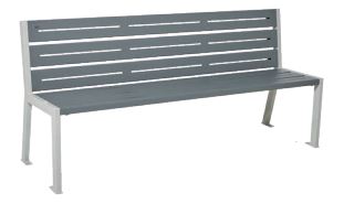 Banc urbain 6 lames - SILAOS - acier et bois ou tout acier - différentes longueurs_1