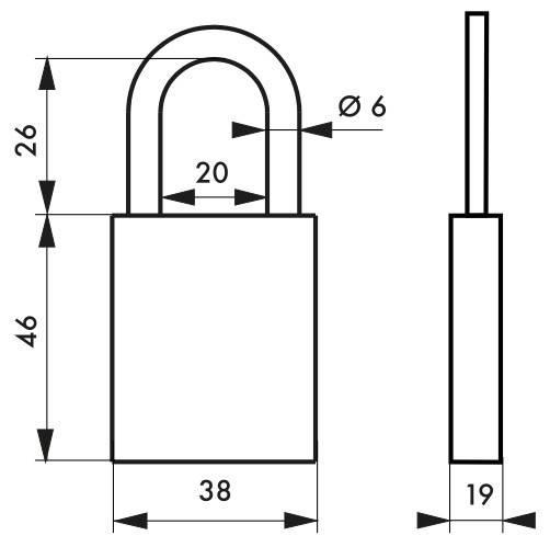 Cadenas à clé Cobble 38 mm - Aluminium massif anodisé - Anse inox - Couleurs assorties - THIRARD_1