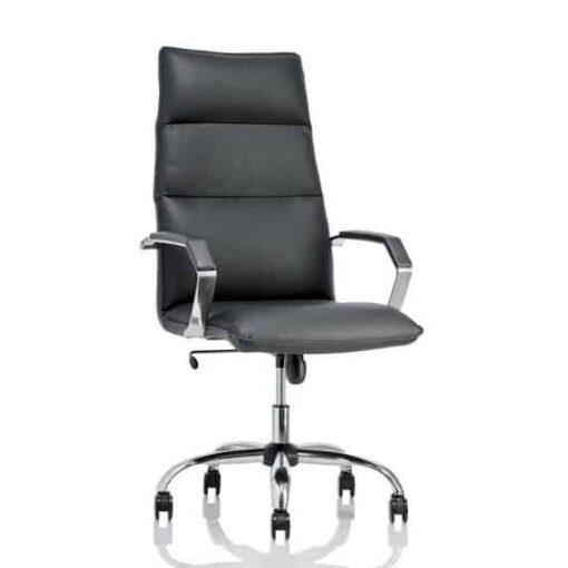 Fauteuil de Direction ESTRO - neuf - aluminium poli - cuir pleine fleur - mécanisme basculant_1