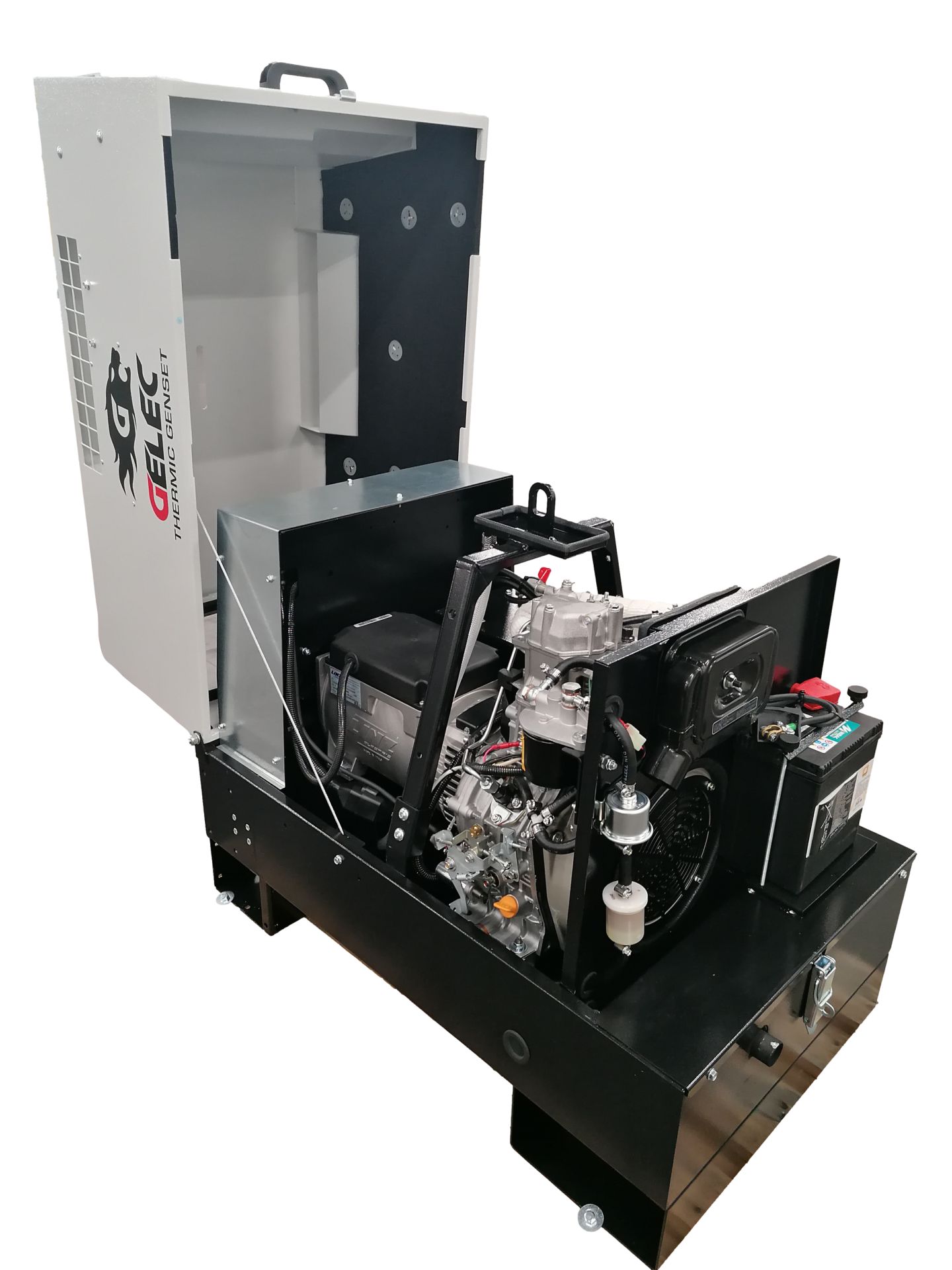 Groupe électrogène diesel mobile insonorisé 6 kVA monophasé - Yanmar, 12,4h d'autonomie, réservoir 21L_1