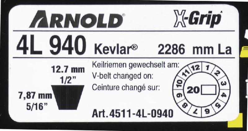 Courroie trapézoïdale X-Grip V - type 4L940_1