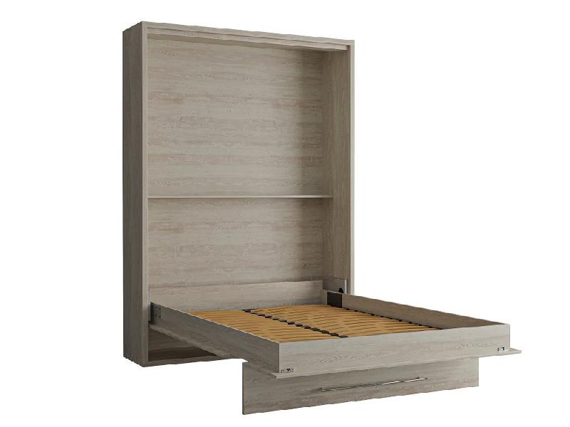 Armoire lit escamotable Mykonos - Pin - Couchage 140x200 cm - Design chic avec ouverture assistée_1