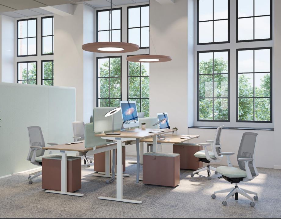 Bureau assis-debout ergonomique avec réglage en hauteur électrique - Plateau en mélaminé ou en stratifié - Hiya_1