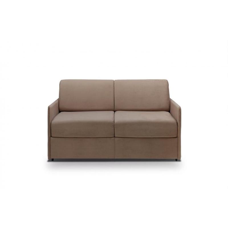 Canapé lit express Colosse - Couchage 140 cm - Matelas 22 cm mémoire de forme - Velours taupe_1