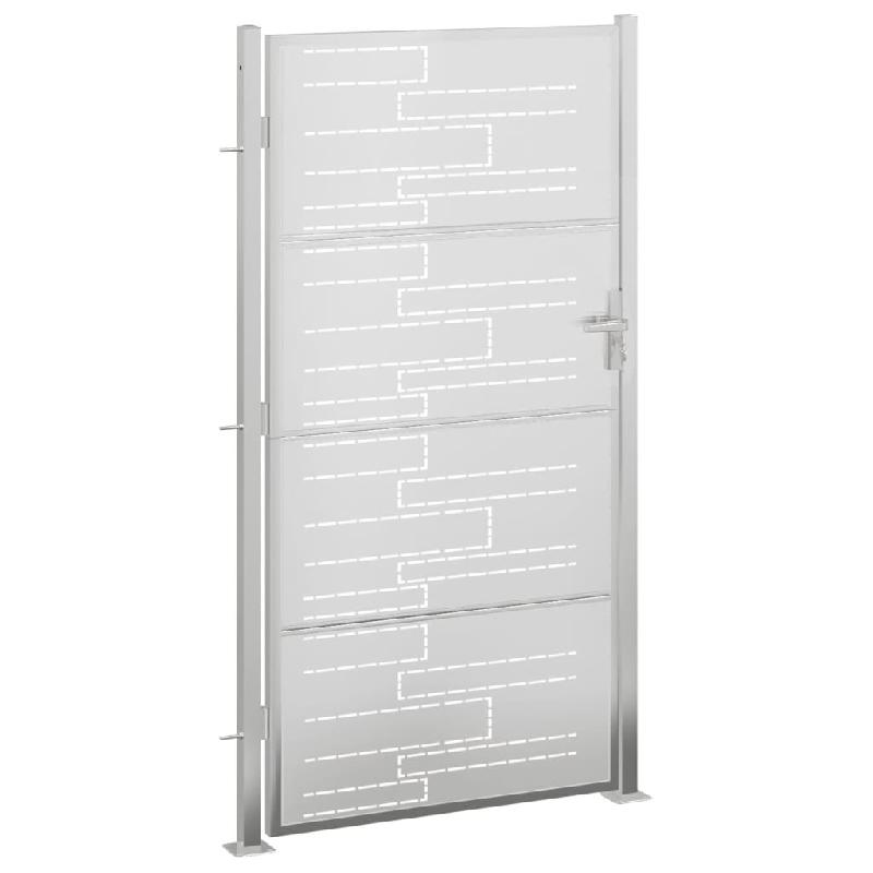 Vidaxl portail de jardin 100x200 cm acier inoxydable 376479_1