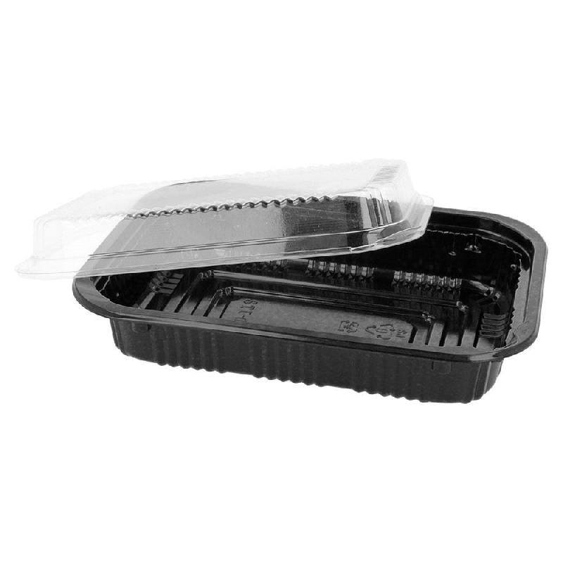 Barquette PS noir+couvercle transparent 17x11,5x5cm - par 500_1