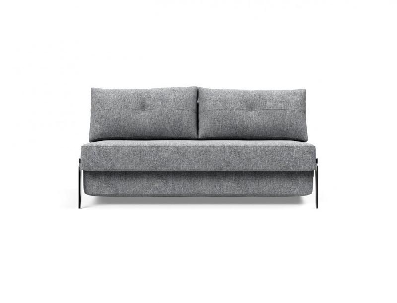 Innovation Living - Canapé design Cubed 02 Alu convertible 160x200 cm - tissu Twist Granite_1