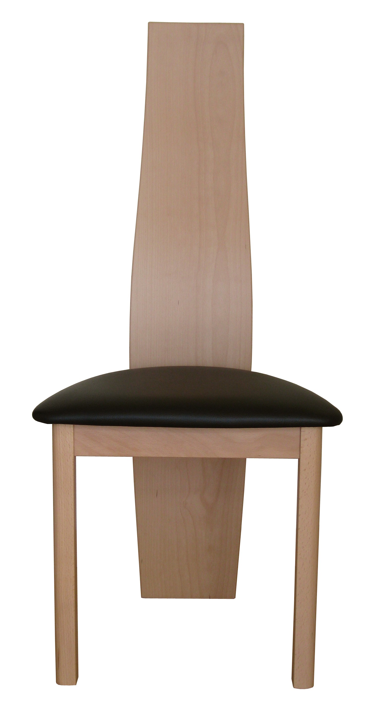 Lot de 2 chaises de salle à manger Surf - hêtre étuvé naturel et simili cuir noir - design en bois massif_1