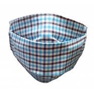 Mask1pbleucarreau - masque en tissu - VDM - masque barrière à 1 pli - 100% coton - lavable et réutilisable_1