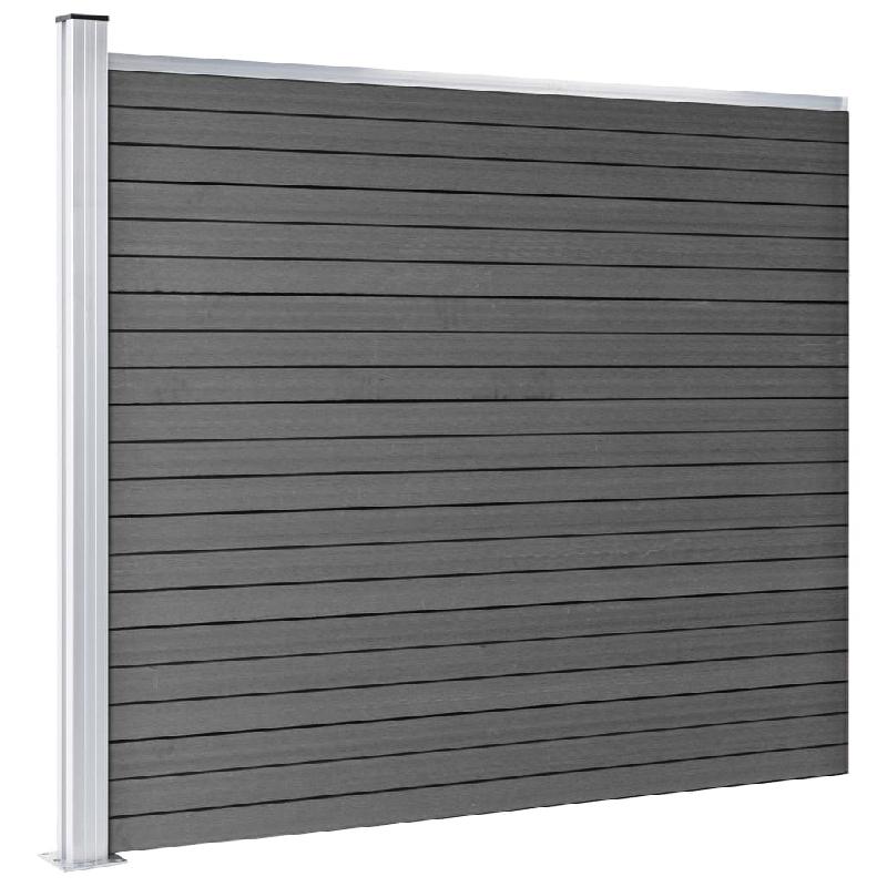 Vidaxl panneau de clôture wpc 175x146 cm gris 148983_1