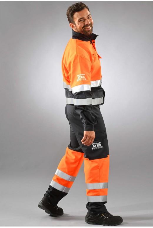 Blouson multirisques ATEX haute visibilité orange fluo - Réf. 630*ATX - bandes rétroréfléchissantes ignifuges et multipoches_1