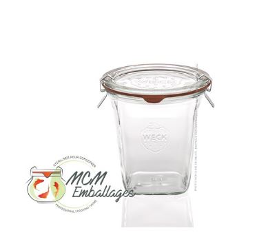 Bocaux en verre WECK Quadro 545 ml Ø100 mm avec couvercle et joint (clips non inclus) - WN000027_1