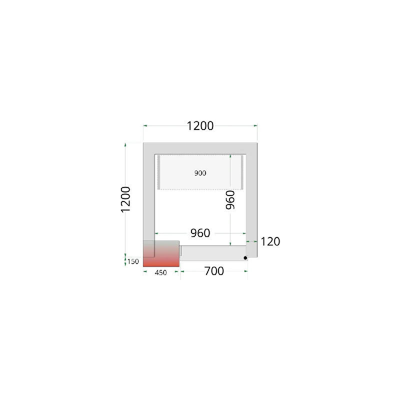 Chambre froide négative CRNF1212 Blanc 1200 x 1200 x 2200 mm TEFCOLD_1
