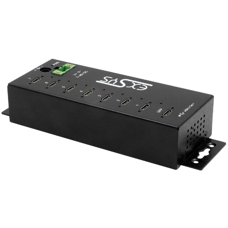 EXSYS EX-1537HMVS Hub USB-C 3.2 Gen 1 métallique à 7 ports, avec protection contre les surtensions EDS 15 kV_1
