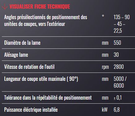 Sw 553 reverse garda - Tronçonneuse à double tête Mecal - Lame Ø 550 mm - Coupe utile 5000 mm ou 6000 mm_1