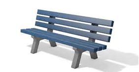 Banc pour enfants avec dossier CANETTI - plastique recyclé - longueur 150 cm - ADS Equipements Eurl_1