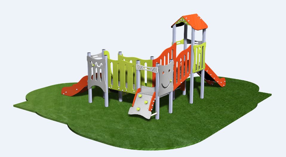 Structure de jeux combinées Neo 3 tours - NEO30901I - CREA Équipements - Âge 2 à 12 ans - Capacité 20 enfants_1