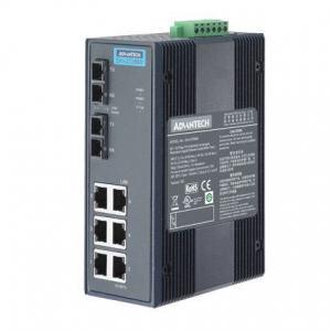 Switch Rail Din industriel 6 ports Gb + 2 FO MM non managé - Référence EKI-2728M-BE - Advantech_1