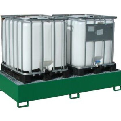 Bac de rétention métallique en acier - Stockage 1, 2 ou 4 fûts de 220 à 1050 L ou cubitainers 1000 L_1