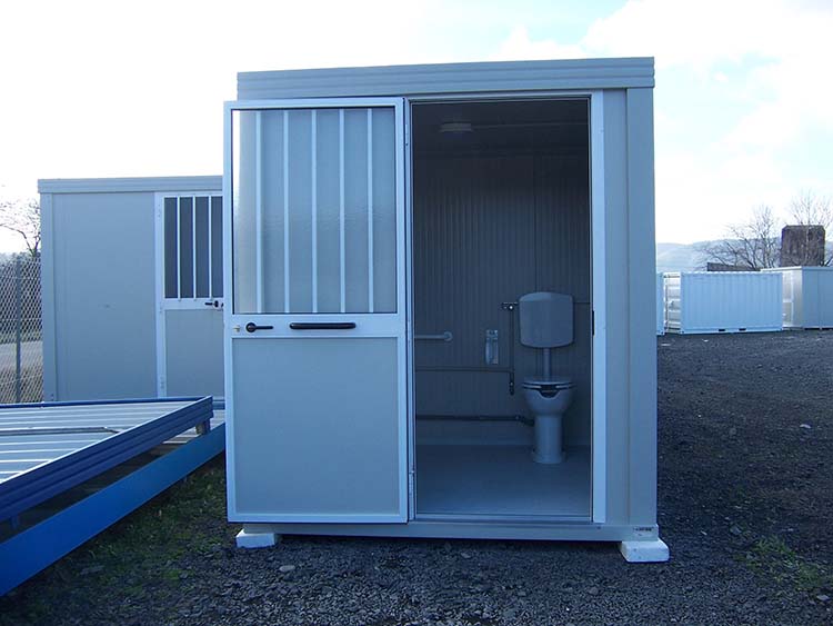 Bungalow de chantier SD1 - sanitaire aménagé avec WC, lavabo, douche et chauffe-eau_1