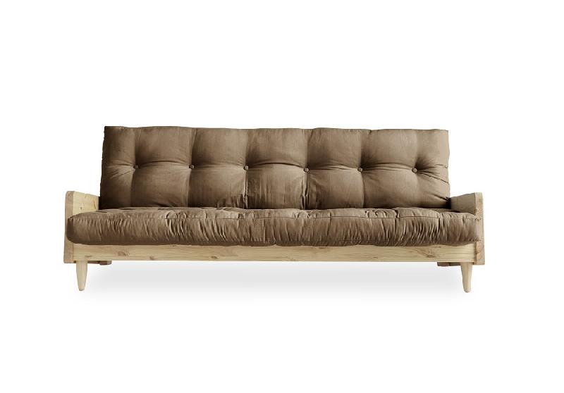 Canapé 3 places convertible Indie - Style scandinave - Futon Mocca - Couchage 130x190 cm - Marque Karup_1