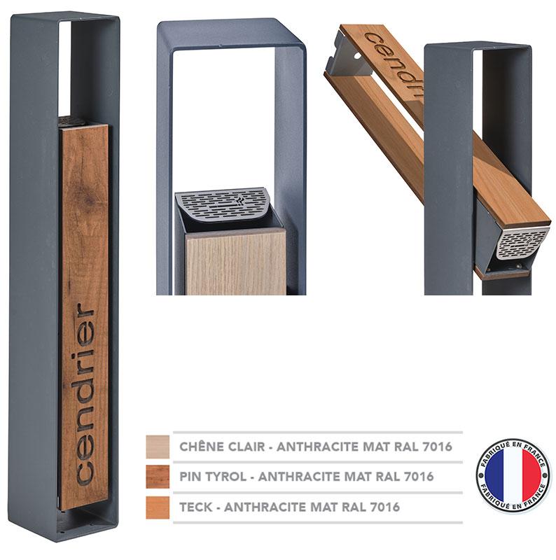 Cendrier - Résistant à la corrosion, Facilité et Rapidité du vidage, Compact plein HPL - Lotan 1200 mégots_1