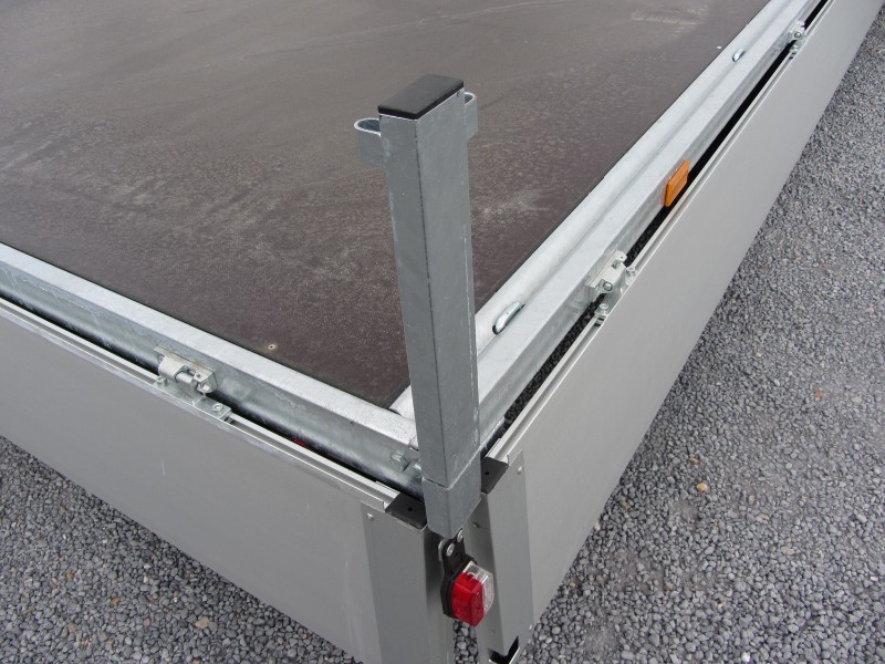 Remorque plateau - Humbaur HT 304118 - 2 essieux, roues dessous, ridelles alu, dimensions 4100x1850 mm_1