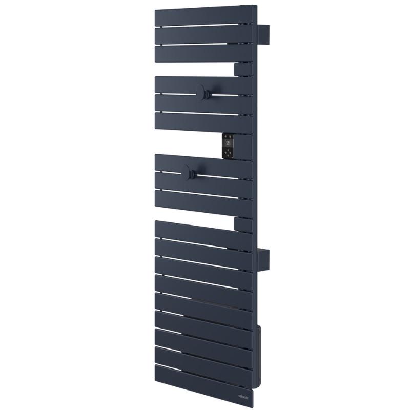 Sèche-serviettes connecté Nefertiti mât à droite 500W bleu profond - Atlantic - 850023_1