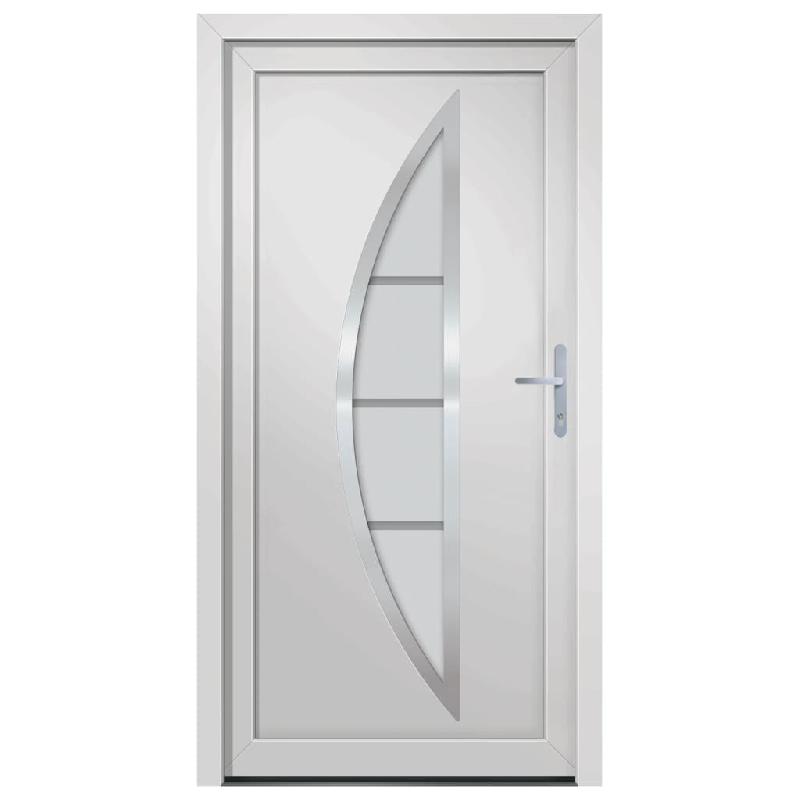 Vidaxl porte d'entrée blanc 98x200 cm pvc 3187869_1