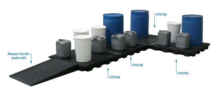 Plateforme de rétention ECO 240 litres plastique avec caillebotis PE_1