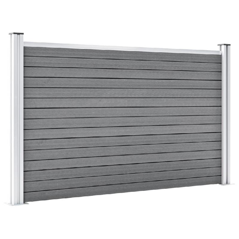 Vidaxl clôture de jardin wpc 699x106 cm gris 3053249_1