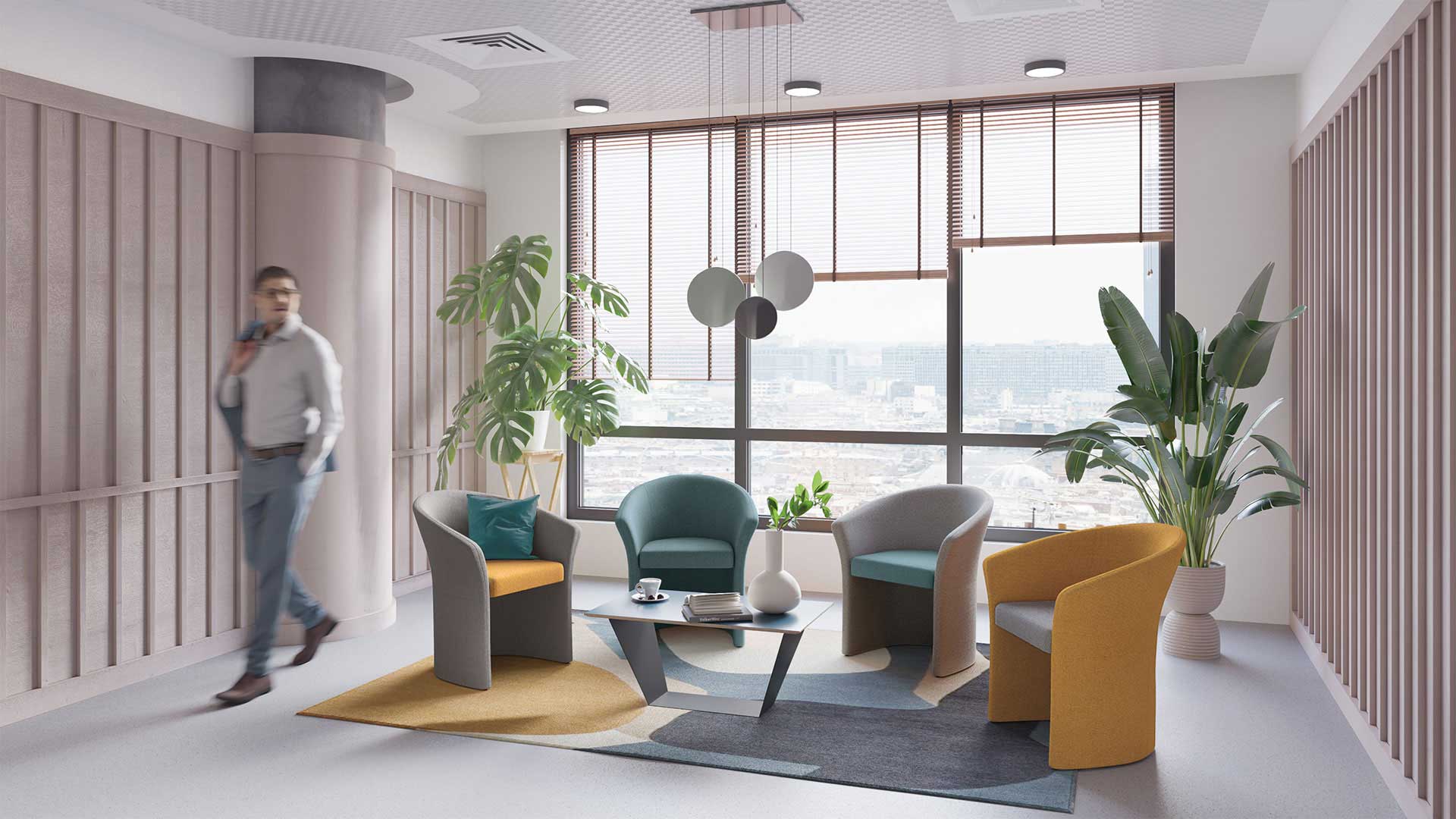 Chauffeuse de bureau élégante et raffinée - BRIDGE - Multitude de coloris, roulettes ou patins, confort exceptionnel_1