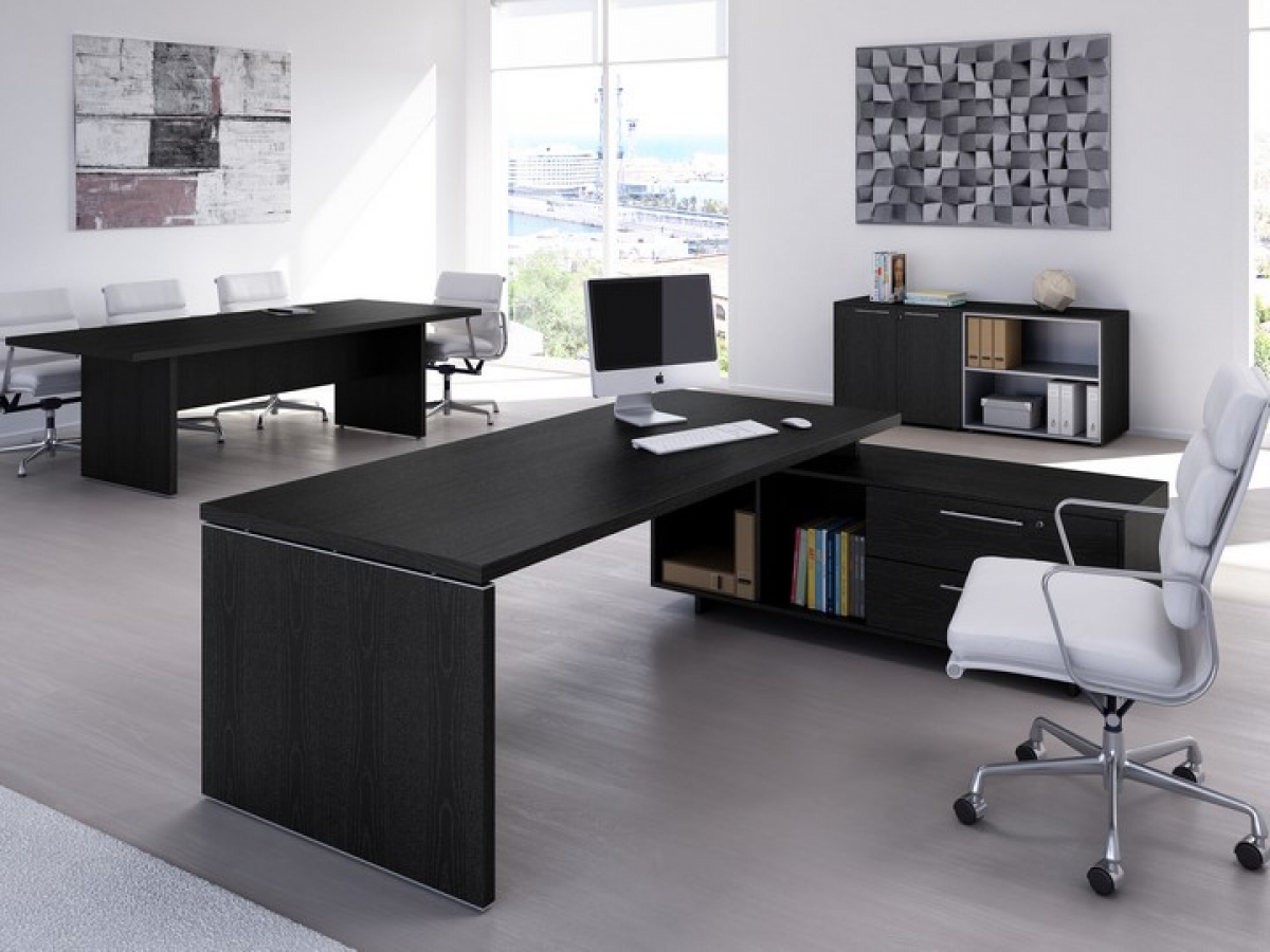 Bureau de direction moderne et élégant DECIDE - 3 versions de piètement en livraison rapide_1