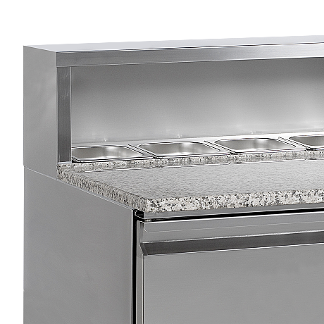 Comptoir à pizza GN1/1 225 L - 2 portes pleines à charnières | Tefcold - PT920_1