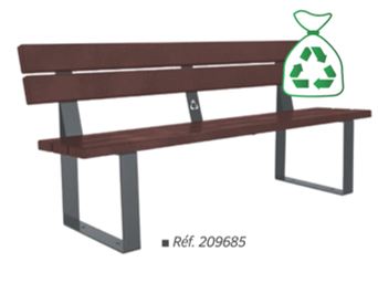 Banc public polyvalent RIGA - bois exotique, plastique recyclé, résineux (version économique)_1