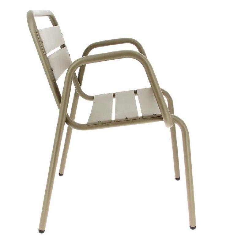 Fauteuil d'extérieur empilable Avignon en aluminium finition taupe par 4_1