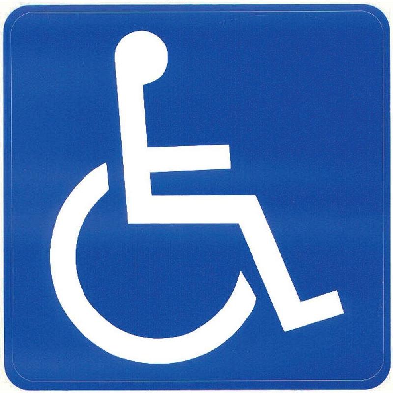 Pictogramme personne à mobilité réduite - Aluminium - Blanc et Bleu_1
