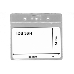 Porte-badge horizontal - Lot de 100 - Plastique transparent robuste - Réf IDS36H_1