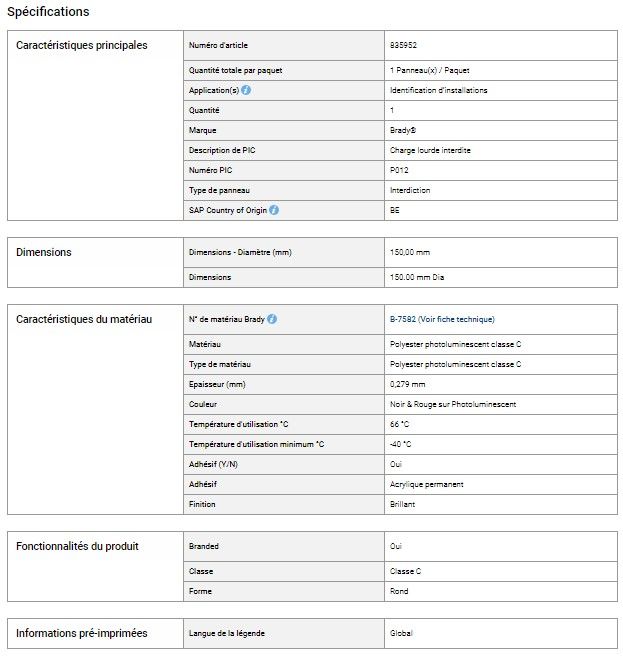 835952 - signalisations sécurité travail - brady - dimensions: 150.00 mm dia_1