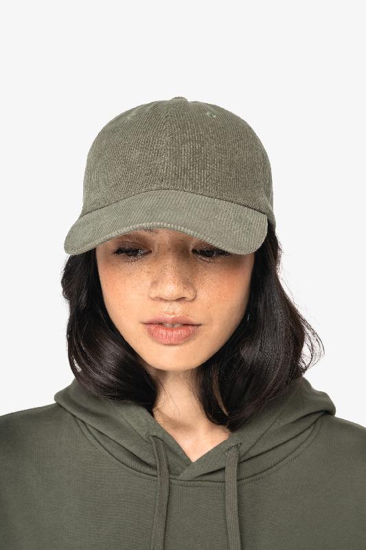 Casquette écoresponsable en velours côtelé unisexe - 6 panneaux - Native Spirit - Réf: NS016_1