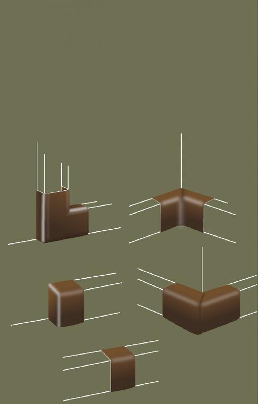 Lot de 2 angles extérieurs variables blancs pour moulure - H. 2,6 x P. 1,5 cm - Accessoires de finition en PVC conformes NF EN 50085-2-1 et NF C 15-100_1