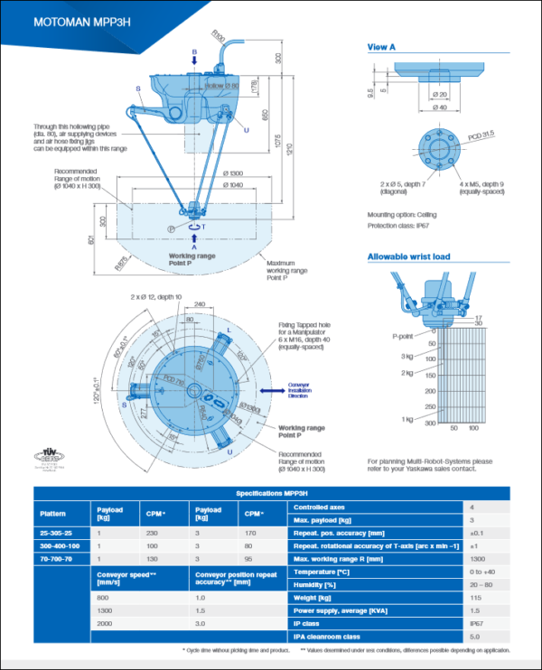 ROBOT INDUSTRIEL PARALLÈLE MOTOMAN MPP3H YASKAWA_1