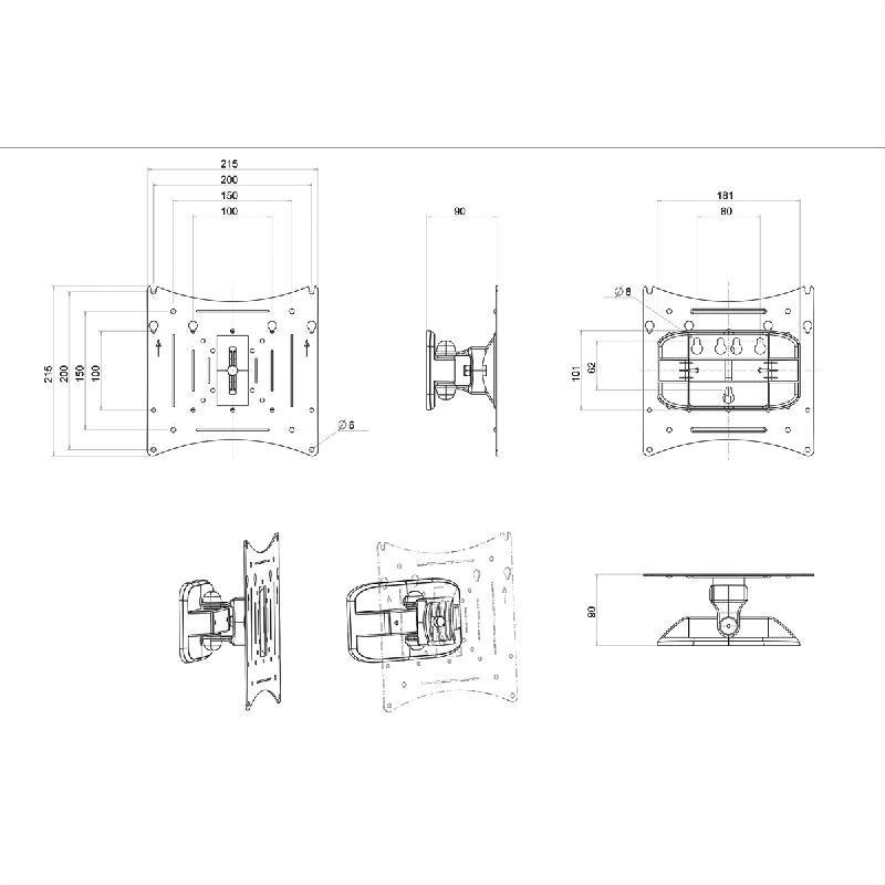 ROLINE - Bras LCD pivotant à 2 pivots pour montage mural, compatible VESA et écran jusqu'à 40 pouces_1