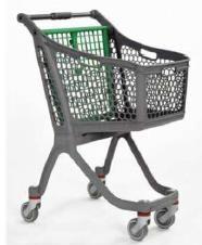 Chariot libre-service 75L - Poignée personnalisée - 4 roulettes pivotantes - Lot de 5_1