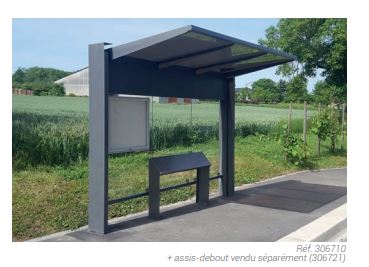 Station bus Kub - Jesignale - acier et verre sécurisé avec toiture en polycarbonate traité anti-UV_1